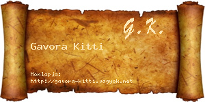 Gavora Kitti névjegykártya